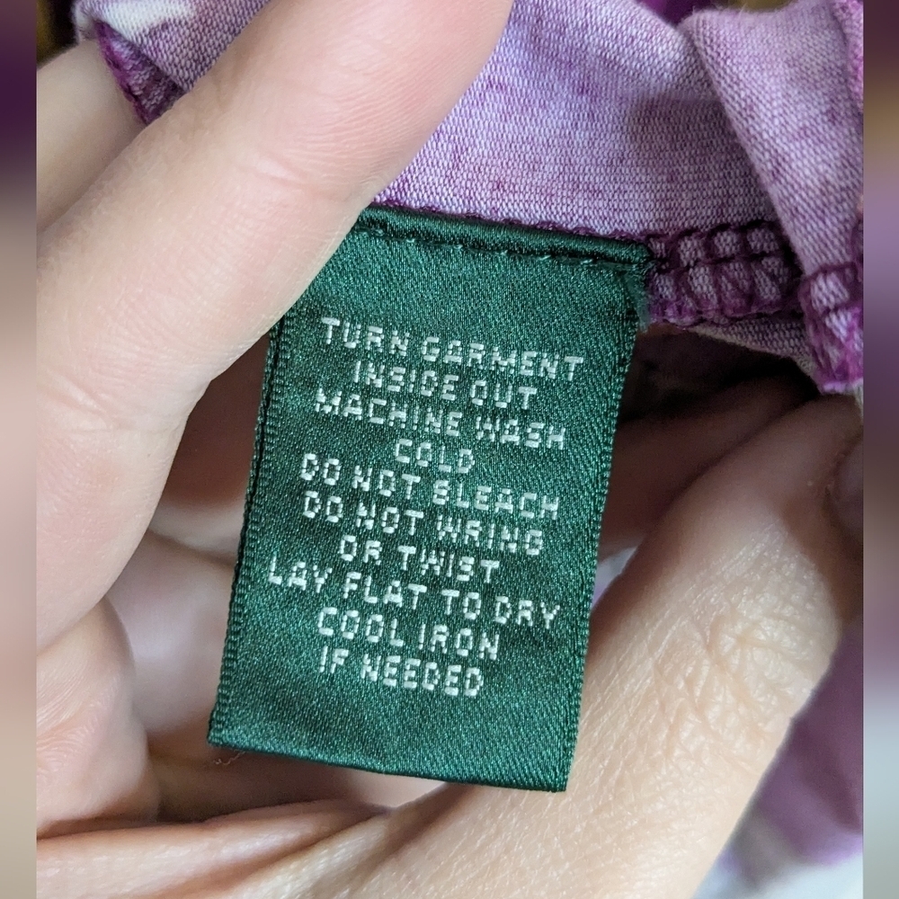 Lauren Ralph Lauren Short Sleeve T-shirt top Equestrian Details - Purple Size L - Picture 3 of 5